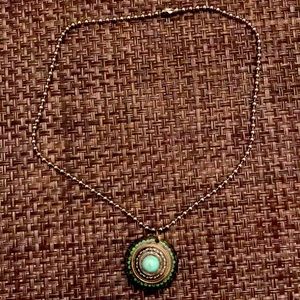 Unique bottle cap necklace turquoise gold